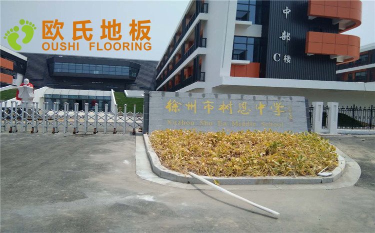 江蘇徐州樹恩中學(xué)籃球館健身房木地板案例